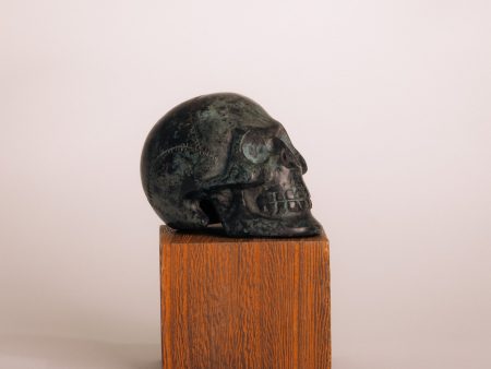 Bronze Skull Statuette - Dark Green on Sale