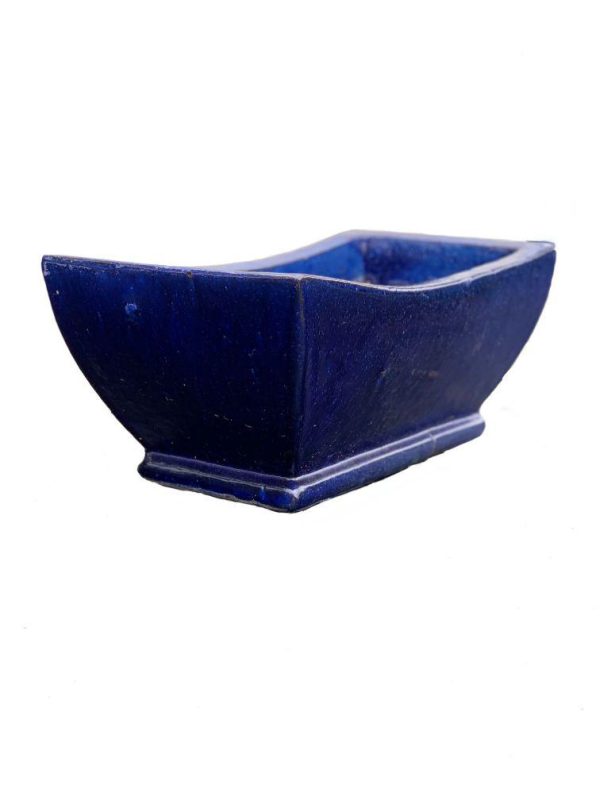 8872N8FS - Blue Ceramic Rectangular Planter - Short - FREE SHIPPING Online now