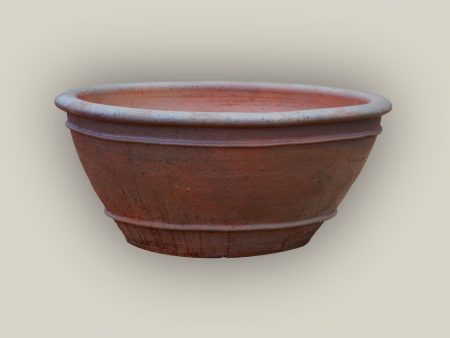 1-729R14FS - Iron Clay Rustic Low Bowl Ceramic Planter - FREE SHIPPING For Cheap