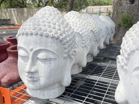 931R20 - Matte White Buddha Head Ornament Fashion