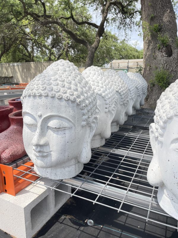 931R20 - Matte White Buddha Head Ornament Fashion