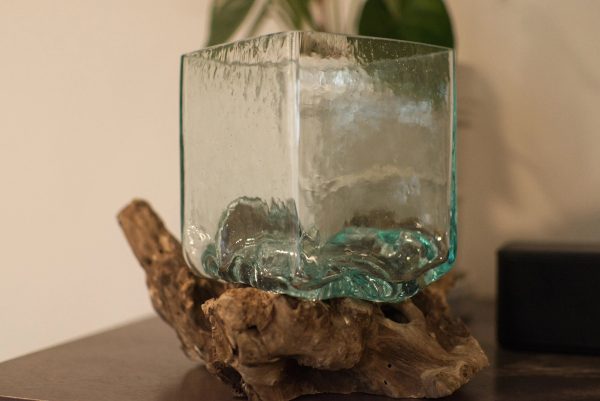 Square Molten Glass Vessels on Gamal Root Discount