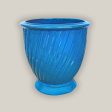 3080L37 - Sky Blue Ceramic Ridged Urn For Sale