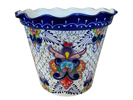 Talavera Vaso Wavy Rim - Colorful Sale