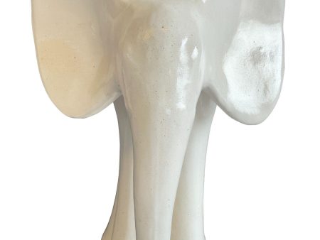 796R20 - Matte White Ceramic Elephant Statue on Sale