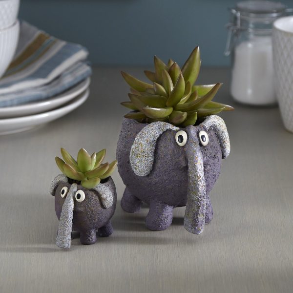 Elephant Mom & Baby Planters, Set of 2 Sale