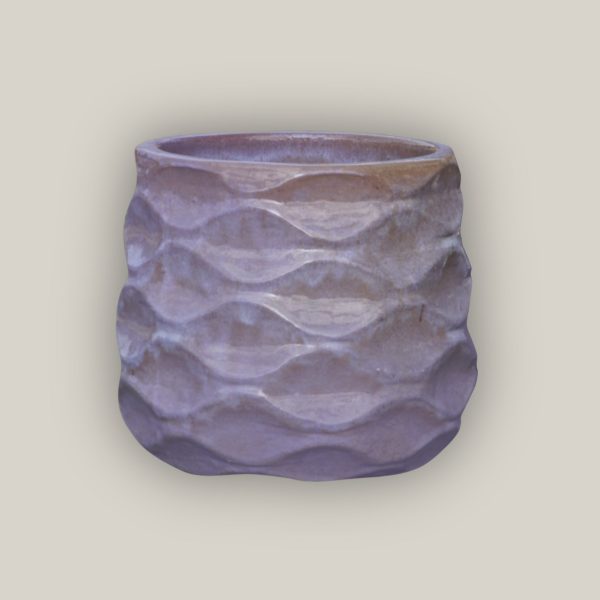 6101H80 - Lavender Modern Wave Round Ceramic Planters Sale