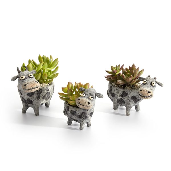 The Holstein Cow Family Blobhouse Planters, Set of 3 Cheap