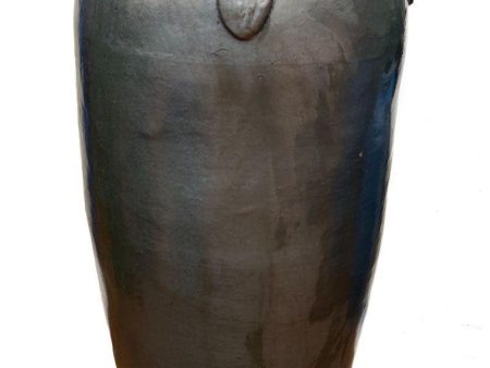 9840C8FS - Matte Black Ceramic Temple Jar With Handles FREE SHIPPING Online Hot Sale