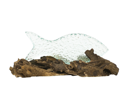 Decorative Glass Fish on Gamal Wood Online now