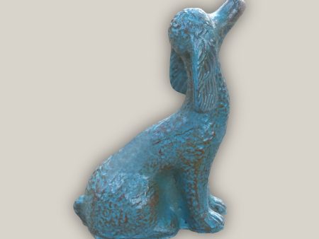 606R1FS - Antique Aqua Long-Eared Dog Pottery Accent - FREE SHIPPING Online Sale