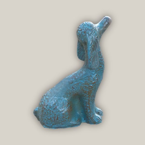 606R1FS - Antique Aqua Long-Eared Dog Pottery Accent - FREE SHIPPING Online Sale