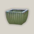 9829C18FS - Gray Garden Tapered Square Ceramic Ribbed Planter -  Low - FREE SHIPPING Online Sale