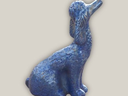 606R19FS - Midnight Blue Long-Eared Dog Pottery Accent  - FREE SHIPPING Discount