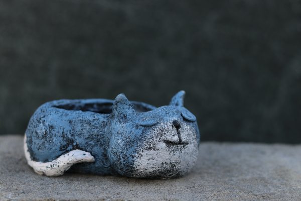 Blue Sleeping Cat Blobhouse Planter Online