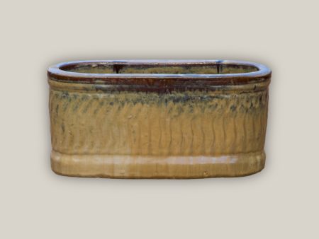 8435N60FS -Cream Mix Brown Athena Wide Oval Ceramic Planter - FREE SHIPPING For Discount