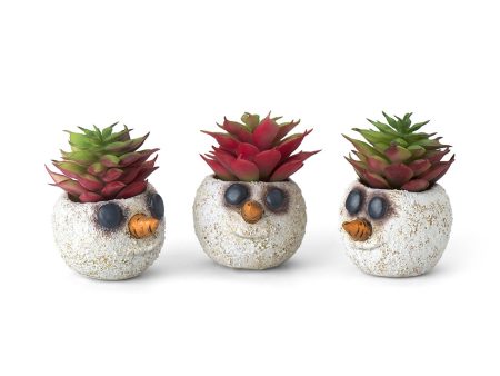 Mini Snowman Head Blobhouse Planters, Set of 3 Online Hot Sale