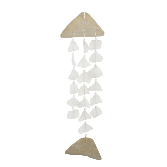 Tumbled Glass Bone Fish Wind Chime Fashion