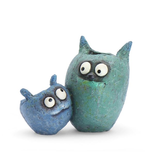 Wingman the Monsters Bloomies Double Blobhouse Planter, Blue & Teal Online