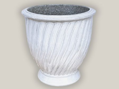 3080L4 - White Ceramic Ridged Urn Sale