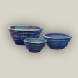 1-729R19FS - Midnight Blue Rustic Low Bowl Ceramic Planter - FREE SHIPPING Online now