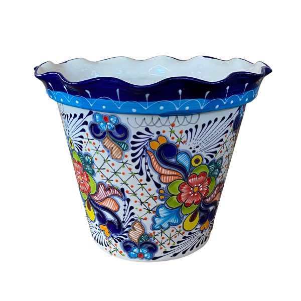 Talavera Vaso Wavy Rim - Colorful Sale