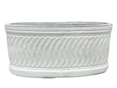 8435N43FS -Antique White Athena Wide Oval Ceramic Planter - FREE SHIPPING Supply