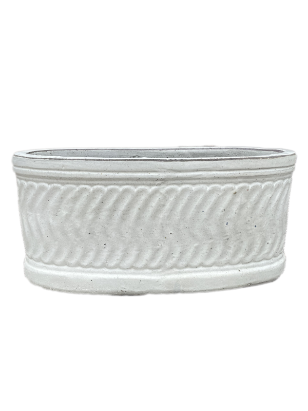 8435N43FS -Antique White Athena Wide Oval Ceramic Planter - FREE SHIPPING Supply