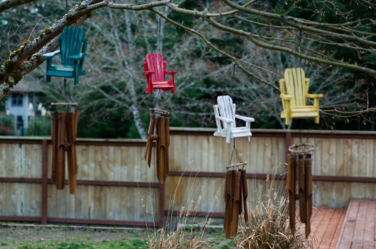 Weathered Beach Chair Breezy Wind Chime Supply