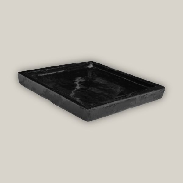 Square | Shiny Black - Ceramic Clay Pot Saucers (7 -15 ) Sale