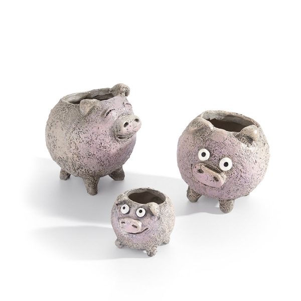 The Porcini Pig Family Blobhouse Planters, Set of 3 For Discount