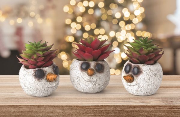 Mini Snowman Head Blobhouse Planters, Set of 3 Online Hot Sale