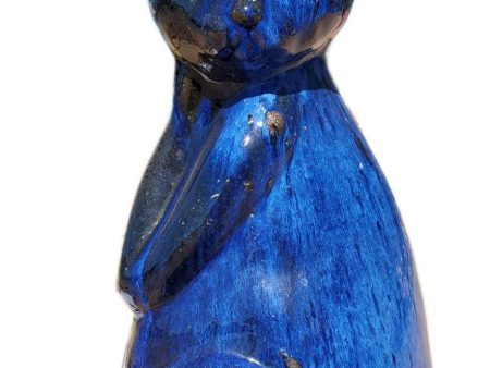 9791C1FS - Cobalt Blue Ceramic Cat Ornament FREE SHIPPING Online Sale