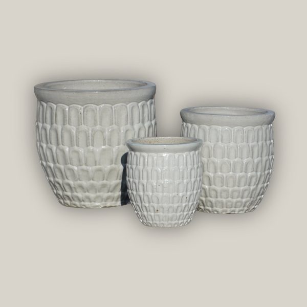 6051H25 - White Dragon Scale Pot Online Hot Sale