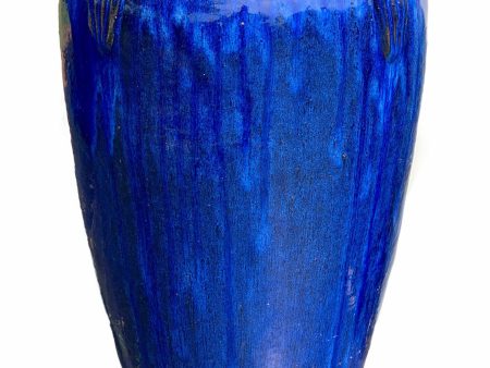 9840C1FS - Cobalt Blue Ceramic Temple Jar With Handles FREE SHIPPING Online Hot Sale