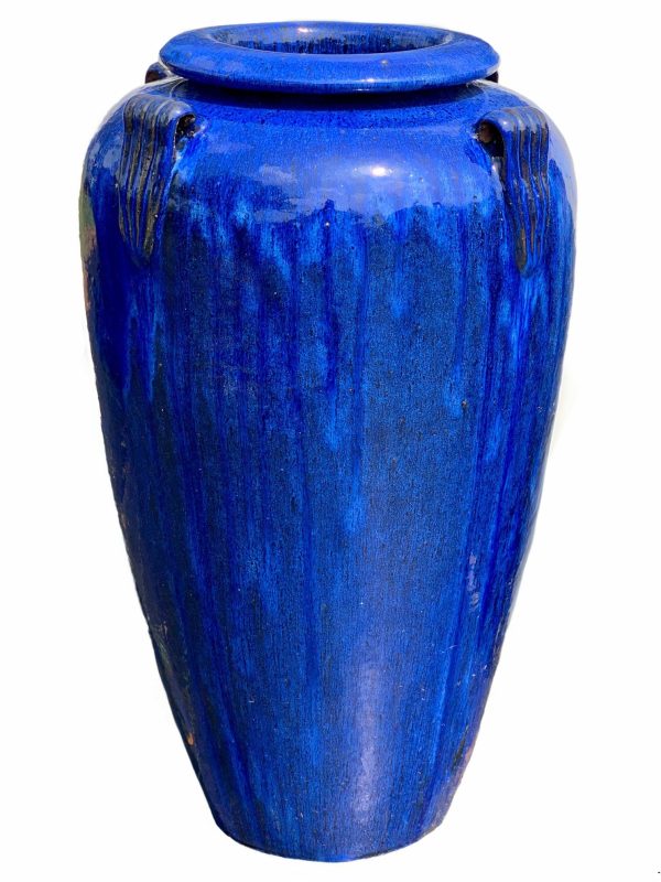 9840C1FS - Cobalt Blue Ceramic Temple Jar With Handles FREE SHIPPING Online Hot Sale