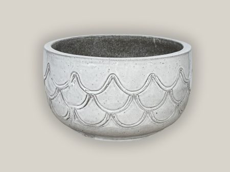 3023L4 - White Mermaid Scale Planter For Sale