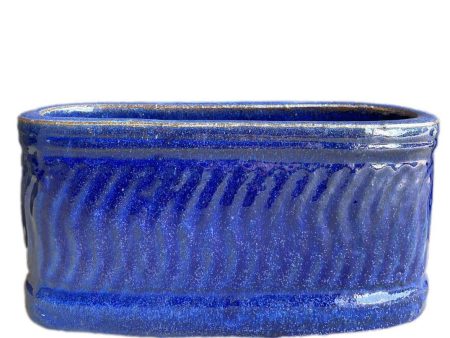 8435N70FS - Antique Blue Athena Wide Oval Ceramic Planter - FREE SHIPPING For Cheap