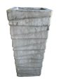 8625N14FS - Matte Black Jagged Line Ceramic Square Planter - FREE SHIPPING Online