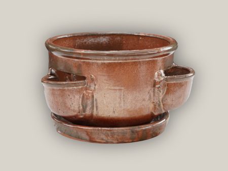 209M44 - Iron Rust Ceramic Strawberry Pot Sale