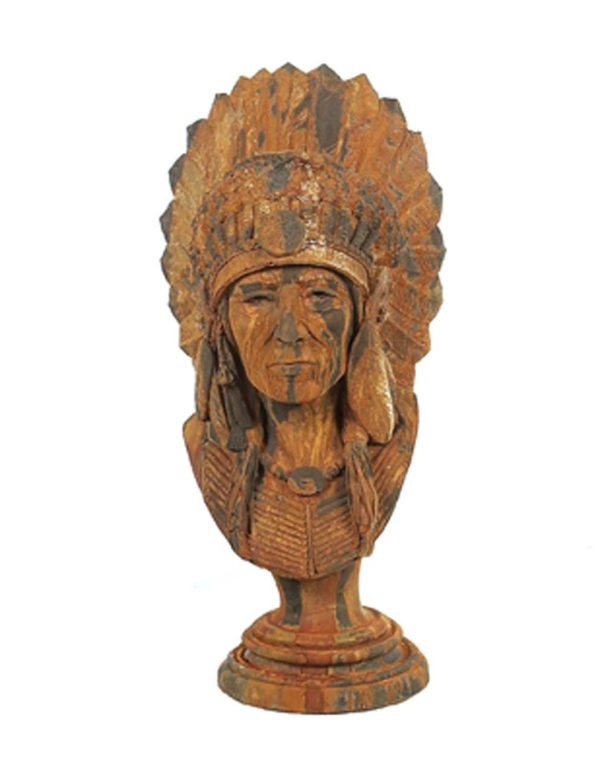 Indian Chief Bust Sculpture on Sale