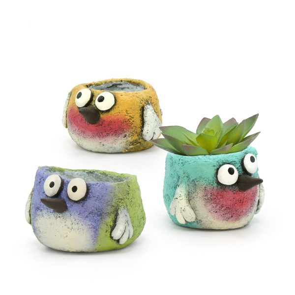 Beautiful Birds Blobhouse Planter Set - 3pc Set Fashion