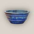 1-729R19FS - Midnight Blue Rustic Low Bowl Ceramic Planter - FREE SHIPPING Online now