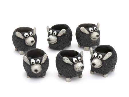 Mini Baby Black Lamb Blobhouse Planters, Set of 6 Discount