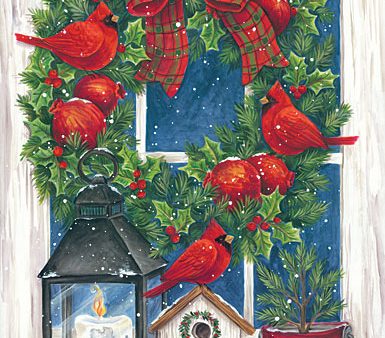 ART1111 - Pomegranate Christmas Wreath - 12x18 Hot on Sale